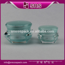 Alibaba China wholesale 5g15g 30g 50g acrylic cosmetic empty jar,luxury plastic diamond cream packaging with twin-layer lid